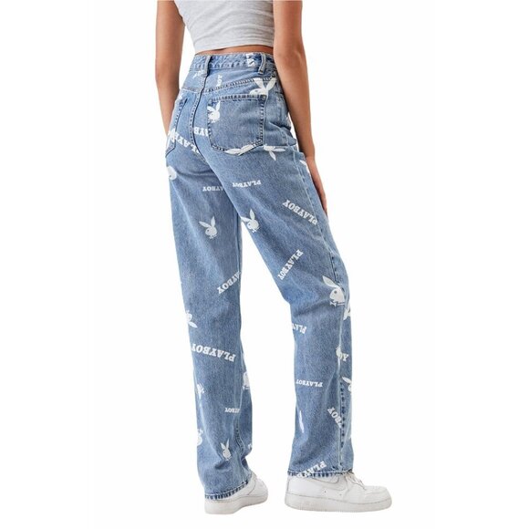 PACSUN X PLAYBOY Bunny Print 90s Boyfriend Jeans - Picture 2 of 11